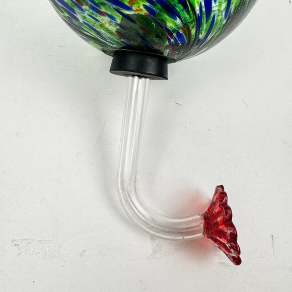 Hand Blown Glass Globe Hummingbird Feeders 4.5" D Studio Classic Multicolor - Picture 7 of 13
